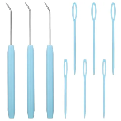 9 Pcs Loom Knitting Hook with Plastic Sewing Needles