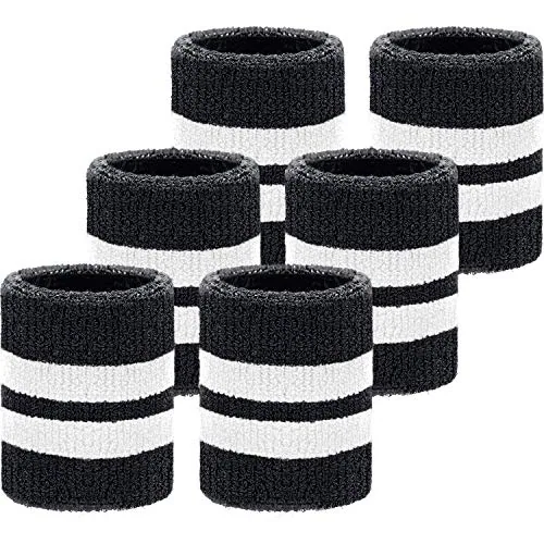 6 Pieces Wrist Sweatbands Sports Wristbands for Football Basketball