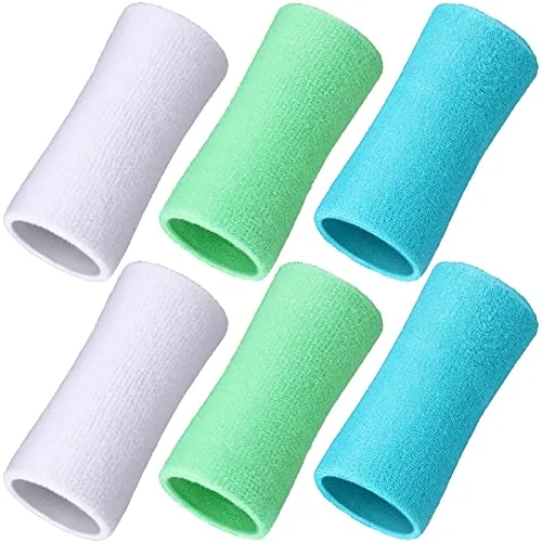 6 Inch Wrist Sweat Bands for Men Women Tennis Elastic Athletic Long
