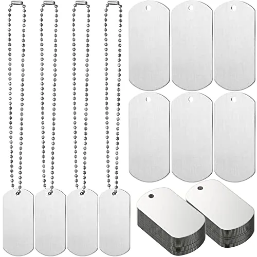 30 Pcs Military Blank Dog Tag for Sublimation Engraving DIY Craft