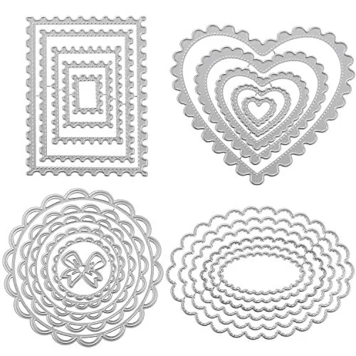 4 Sets Metal Cutting Dies Frame Cutting Dies, Metal Stencils for DIY