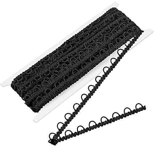 BOAO 10 Yards Elastic Button Loop Trim, Nylon Gimp Braid for Sewing