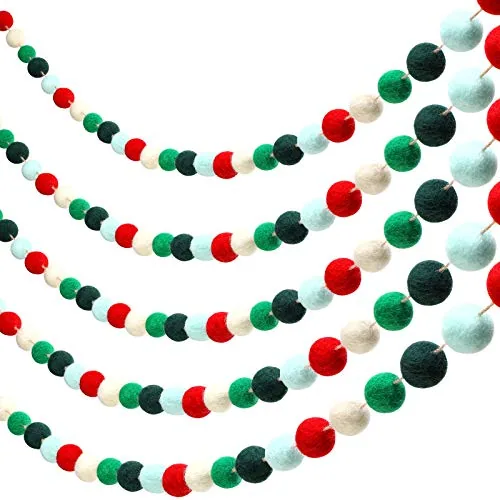 3 Pieces Christmas Felt Balls Garland