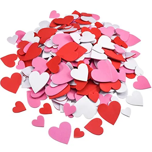 300pcs Valentine's Day Foam Hearts Stickers Self Adhesive Foam Heart