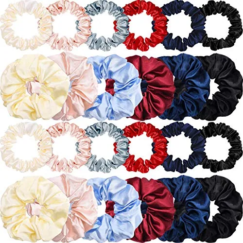 24 Pcs Satin Hair Scrunchies Bulk