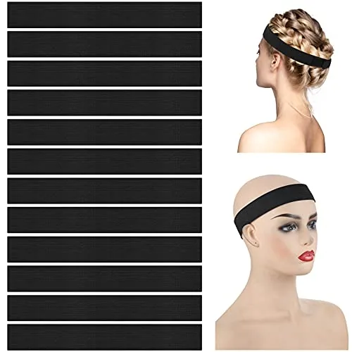 12 Pcs Elastic Bands for Wigs Adjustable Lace Melting Edge Wrap