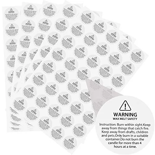 Candle Warning Labels Candle Warning Stickers 1.2 Inch Jar Container