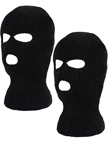2 Pcs Balaclava 3 Hole Ski Mask Knitted Full Face