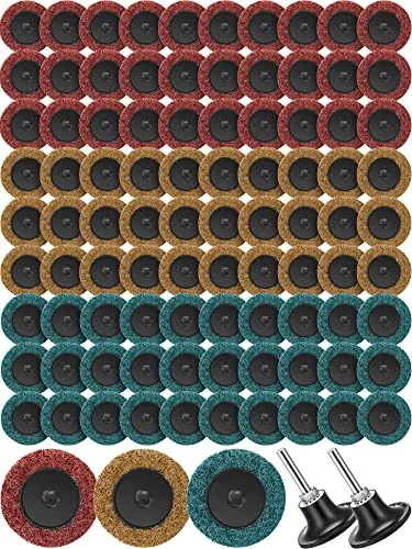 92 92Pcs Sanding Discs Set with Quick Lock, Yellow, Red and Green