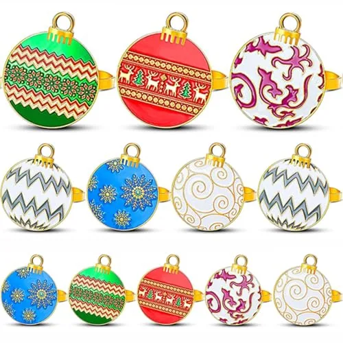Christmas Ball Ornaments Napkin Rings Set of 12 Christmas Napkin Rings