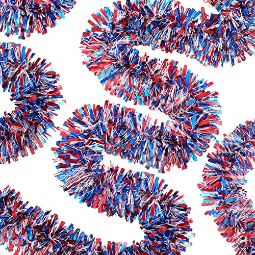 26.2 Feet 4th of July Patriotic Garland Decoration 250th Anniversary Red