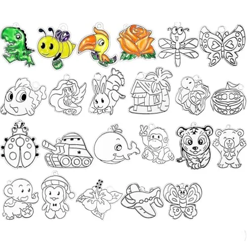 24 Pieces Sun Catchers Craft Assorted Sun Catcher Kits for Window