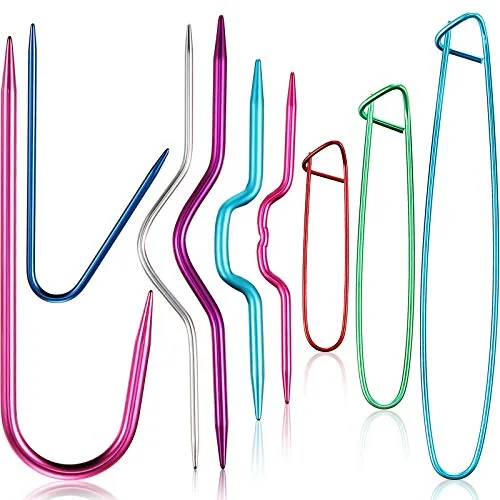 9 Pcs Cable Stitch Holders Aluminum Knitting Needles