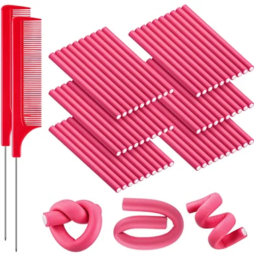 60 Pieces Flexible Curling Rods Hair Curlers Rollers Twist Flexi No Heat