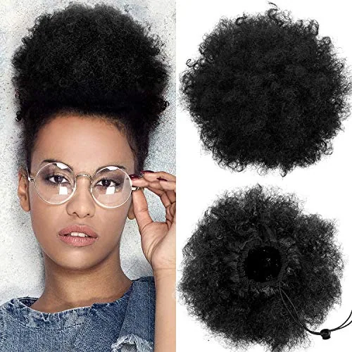2 Pcs Women Afro Puff Drawstring Ponytail Extension