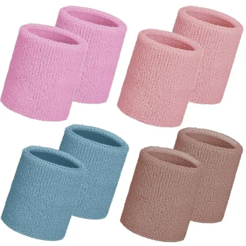 8 Pack Wrist Sweatbands Sports Wristbands Tennis Sweatbands Neon 80s
