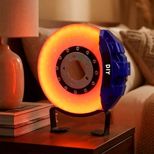 Brake Disc LED Lamp Car Guy Gifts for Men, Blue - Orange Yellow