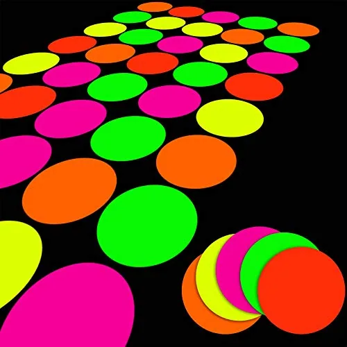 25 Sheets Neon Papers for glow party, UV Reactive Black Light Paper
