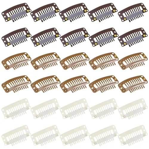30 Pcs Wig Clips Hair Extensions, 9-Teeth 32 Mm