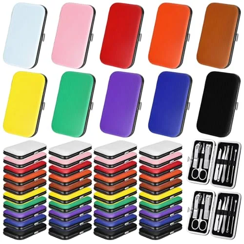 50 Sets Manicure Set Bulk Gifts for Father's Day, 8 in 1 Nail Clippers