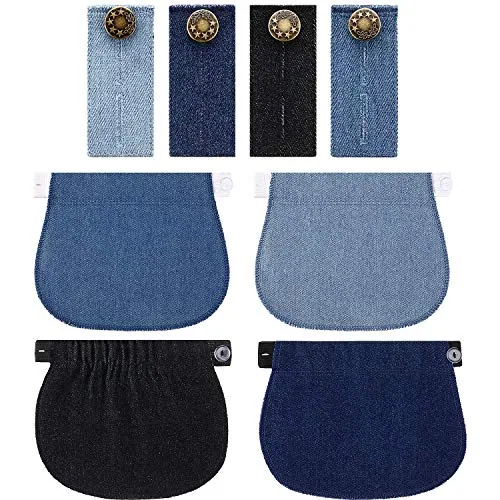 8 Pcs Maternity Pants Extender Bulk Adjustable Pregnancy Jeans Extender