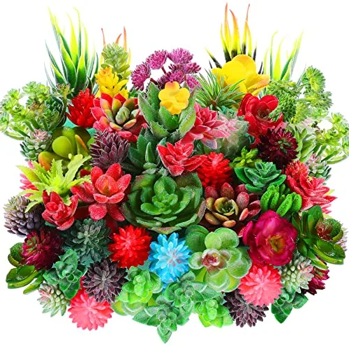 50 Pcs 50 Pcs Bulk Mini Artificial Succulents Plants