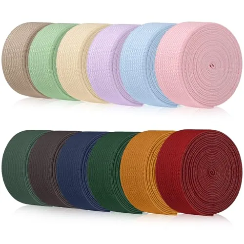 12 Rolls Elastic Band Stretch,1 Inch X 2.2 Yard