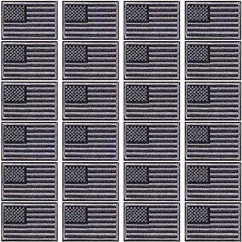 24 Pcs American Flag Iron on Patch Us Flag Embroidered
