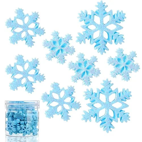 50 Pcs Christmas Mini Resin Snowflakes for Crafts