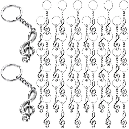 48 Pcs Musical Note Key Chain Back to School Metal Keychain