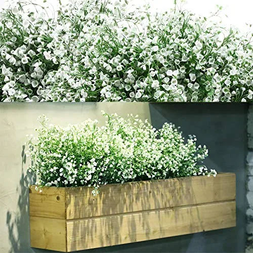 12 Bundles Artificial Flowers Outdoor Artificial Plant Decor UV Resistant
