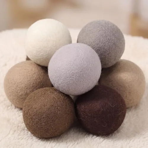 10 Pcs Wool Dryer Balls Bulk 3 Inch Laundry Reusable Colored Anti Static