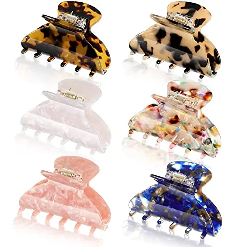 6 Pcs Medium Hair Claw Clip for Thin Hair Women