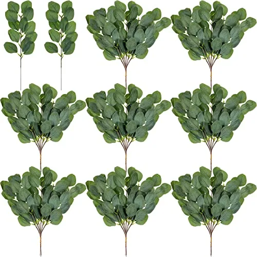 50 Pcs Artificial Eucalyptus Stems, 3.8 Inch Faux Eucalyptus Leaves Mini