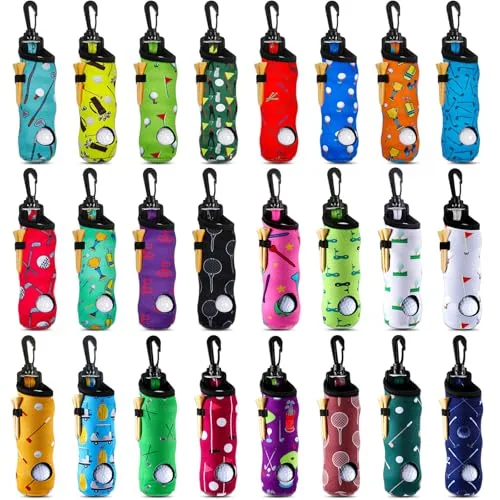 24 Pcs Golf Ball Holder Pouch with Hook Accessories