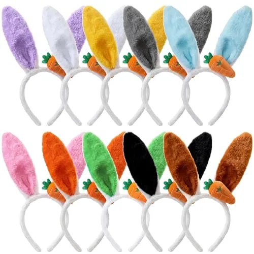 10 Pcs Easter Plush Bunny Ears Cute Bunny Headband Rabbit Ear Headband