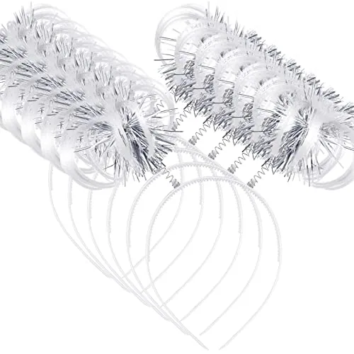 6 Pcs Pom Pom Headbands Tinsel Wrapped Headband