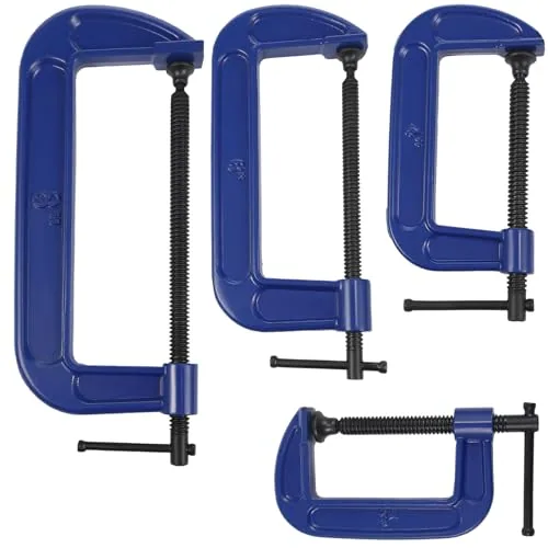 4 Pcs C Clamps Set 3'' 4'' 6'' 8'' Small Steel