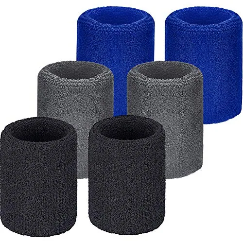 6 Pcs Wrist Sweatbands Sports Wristbands for Competitions Absorbent