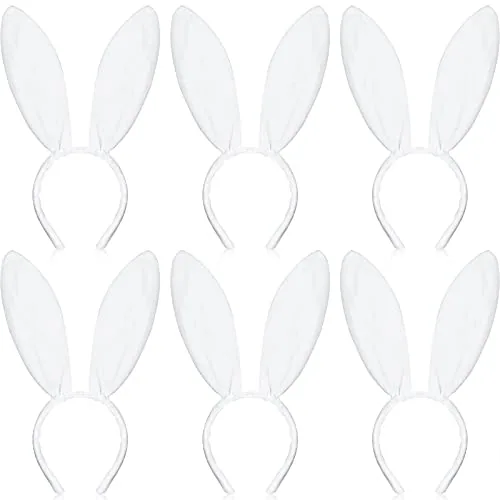 6 Pcs Bunny Ears Headband Plush Party