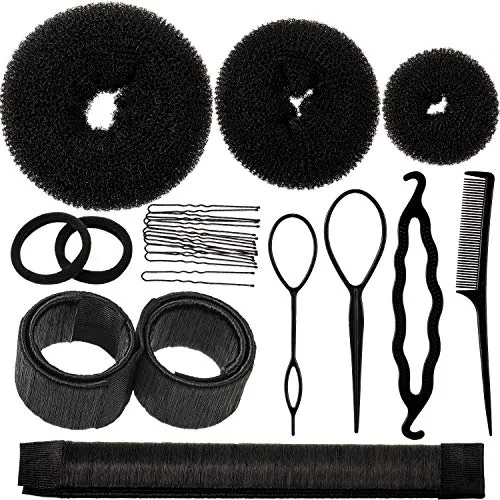 21 Pcs Hair Bun Maker Kit, Donut Hair Shaper Set for Women