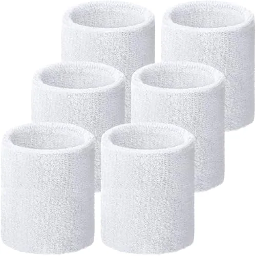 6 Pcs Wrist Sweatbands Sports Tennis Wristbands Wrist Bands for Sweat