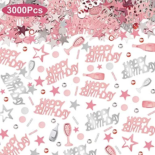3000 Pcs Rose Gold Birthday Confetti for Table