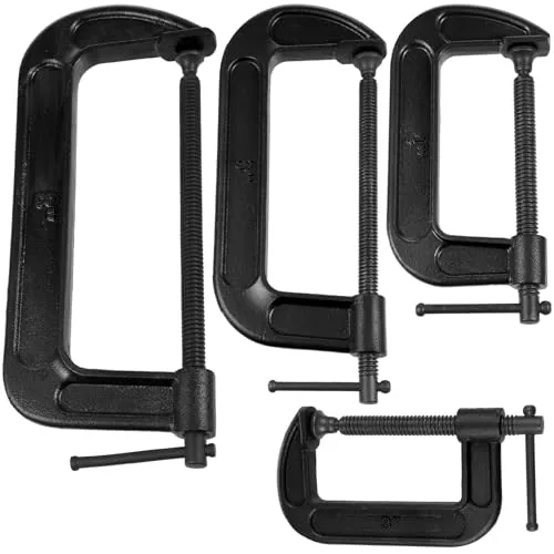 4 Pcs C Clamps Set 3'' 4'' 6'' 8'' Small Steel
