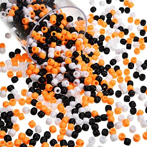 1000 Piece Halloween Pony Beads DIY Craft Set - Plastic Pony Beads with
