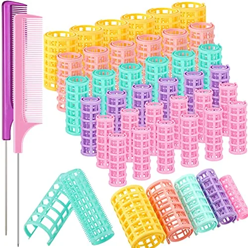 36 Pcs Plastic Hair Roller 5 Sizes Self Grip Curlers