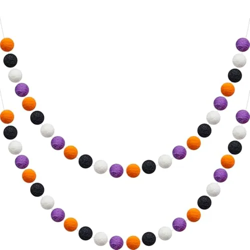2 Pieces Felt Pom Ball Garland