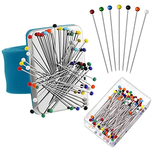 Magnetic Wrist Sewing Pincushion with 100 Pcs 1.5 in Pins