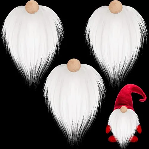 3 Pcs Pre Cut Gnome Beard Faux Fur Fabric Handmade Small Unfinished