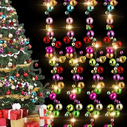 4 Sets Colorful 9 ft Christmas Ball Garland Ball Ornament Hanging Baubles